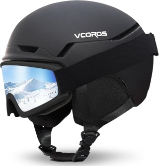 Kask i gogle narciarskie VCOROS czarny rozm. L 59-63cm wentylacja UV