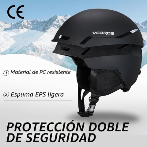 Kask i gogle narciarskie VCOROS czarny rozm. L 59-63cm wentylacja UV