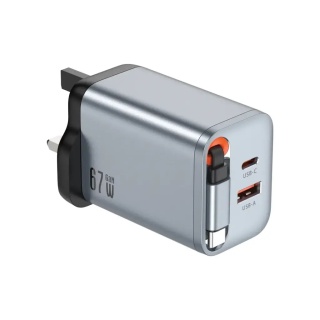 ŁADOWARKA Z KABLEM DO TELEFONU 67W GaN USB C