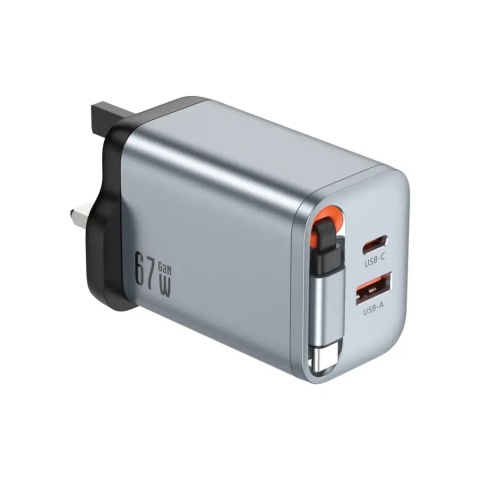 ŁADOWARKA Z KABLEM DO TELEFONU 67W GaN USB C