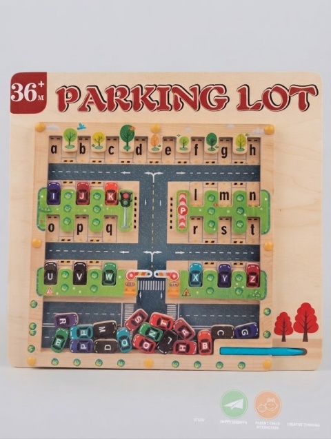 Magnetyczny Labirynt „Parking Lot” – edukacyjna zabawka dla dzieci Montessori