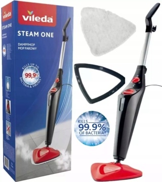 Mop parowy Vileda STEAM, 1550 W do podłóg, odświeżanie dywanów i tapicerki