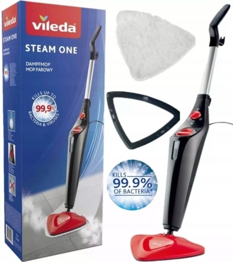 Mop parowy Vileda STEAM, 1550 W do podłóg, odświeżanie dywanów i tapicerki