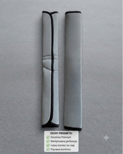 Nakładki na Pasy Bezpieczeństwa – Ekoskóra Premium (49 cm)