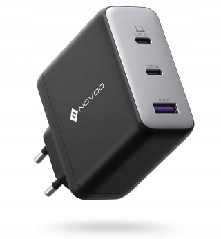 Ładowarka Sieciowa NOVOO RG120 GaN 120W (3 porty: 2x USB-C + 1x USB-A)