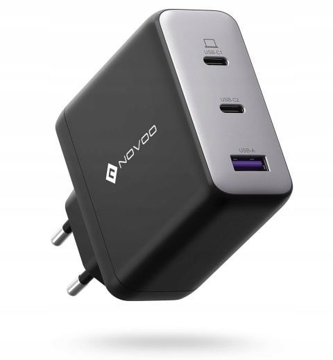 Ładowarka Sieciowa NOVOO RG120 GaN 120W (3 porty: 2x USB-C + 1x USB-A)