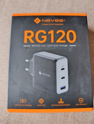 Ładowarka Sieciowa NOVOO RG120 GaN 120W (3 porty: 2x USB-C + 1x USB-A)