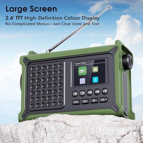 PRZENOŚNE RADIO AWARYJNE ROCAM CR1030DAB – 12000mAh | DAB+ / FM | SOLAR | POWERBANK | LATARKA | SOS