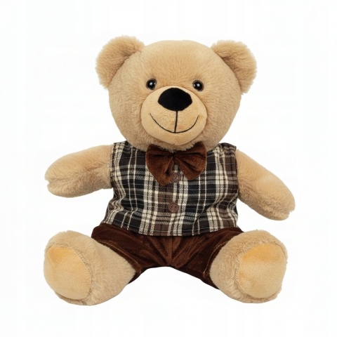 Maskotka Pluszowy Miś w Eleganckim Kubraczku z Muszką (35 cm)