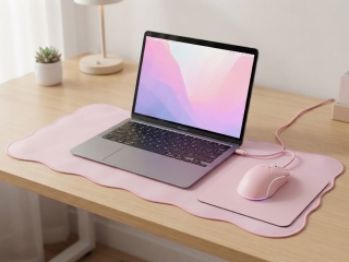 Mata Podkładka ochronna pod laptopa fala, pudrowy róż 78 x 40 cm