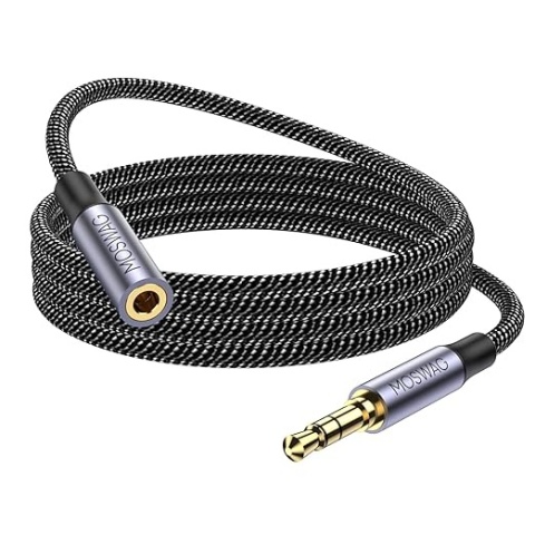 Przedłużacz Audio Jack 3.5 mm MOSWAG (Męski / Żeński) – Wytrzymały Kabel AUX