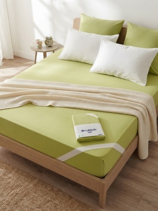 Prześcieradło z Gumką Dreamzie 200x200 cm | 100% Bawełna (Jersey) oliwkowe