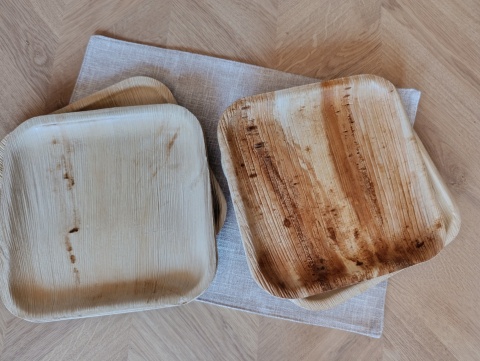 Talerz z liści palmowych kwadratowy 23 szt./opak