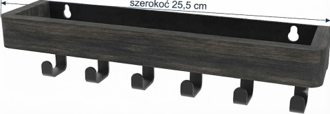 WIESZAK NA KLUCZE DREWNO METAL RUSTYKALNY 25,5 cm