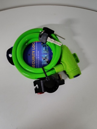 Zapięcie /Linka Rowerowa Security Lock z Uchwytem – Kolor Zielony