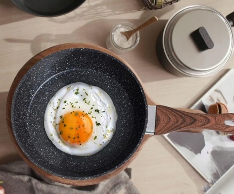 Zestaw garnków Kitchen Academy 11 el. czarne granit nieprzywierające gaz indukcja