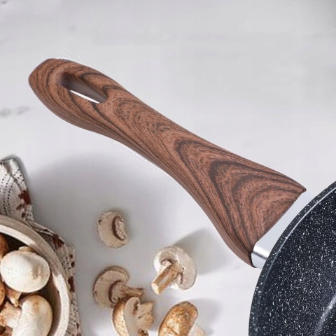 Zestaw garnków Kitchen Academy 11 el. czarne granit nieprzywierające gaz indukcja