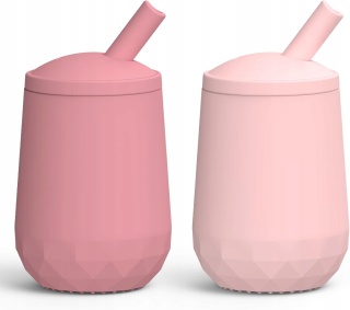 2 szt Kubek silikonowy ze słomką Bez BPA niekapek 6 -24 m-ce