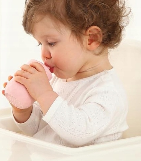 2 szt Kubek silikonowy ze słomką Bez BPA niekapek 6 -24 m-ce