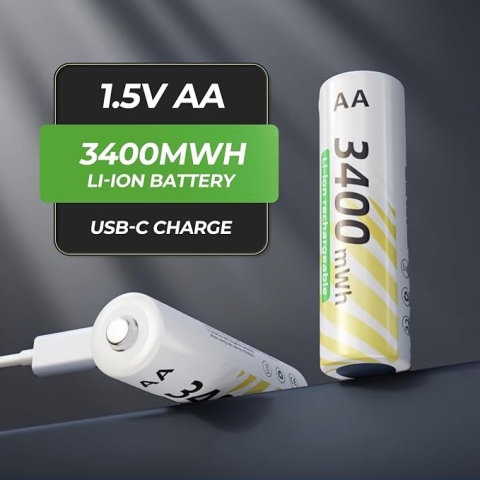 AKUMULATORY AA 4 SZTUKI 1.5V 3400MWH USB SZYBKIE ŁADOWANIE