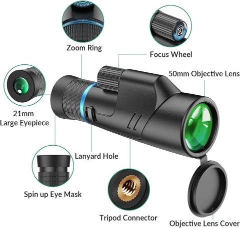 APEXEL APL-10-20X50 Monokular Luneta Teleskop Optyczny HD Wodoodporny