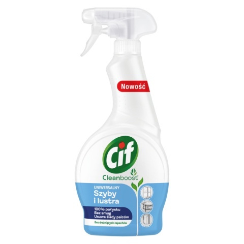 CIF Cleanboost Uniwersalny Spray Płyn w Sprayu SZYBY I LUSTRA 500ml