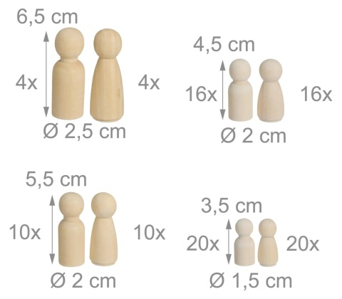 Drewniane figurki do malowania 100 szt. DIY prace ręczne