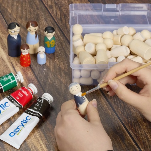 Drewniane figurki do malowania 100 szt. DIY prace ręczne