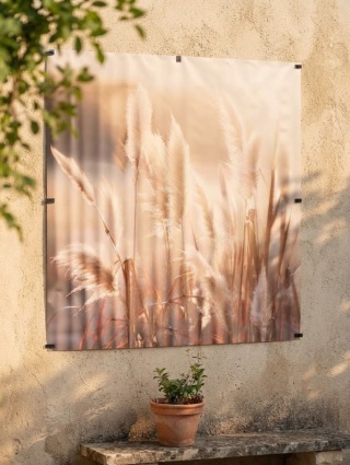 Duży Plakat Zewnętrzny 80x80 cm Trawy Obraz Ogrodowy Na Płot Balkon Taras Wodoodporny UV