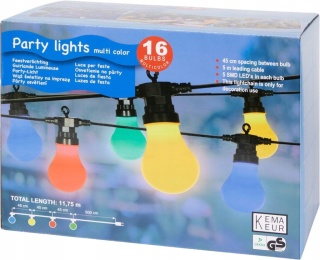GIRLANDA ŚWIETLNA WĄŻ ŚWIETLNY PARTY LIGHTS 16 LED – MULTICOLOR (11,75 M)