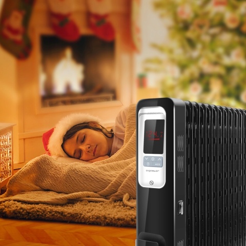 Grzejnik olejowy Aigostar (Model 330000JHH) – 12 żeber, z panelem LED 2500w