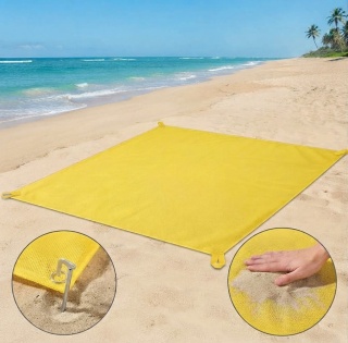 MATA PLAŻOWA BEZPIASKOWA 200x150 CM – ŻÓŁTA mata piknikowa