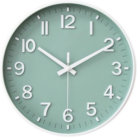 NOWOCZESNY, CICHY ZEGAR ŚCIENNY HZDHCLH – 30 CM (ZIELONY)