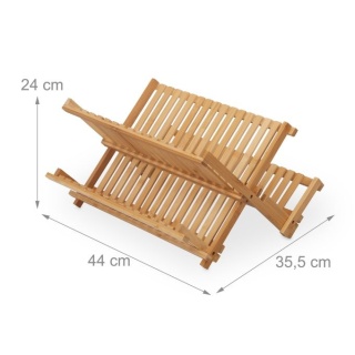 Ociekacz suszarka do naczyń bambus dwa poziomy 44 cm x 23,5 cm x 24 cm
