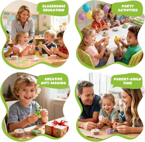Plastelina Samoutwardzalna zesatw 12 Zwierzątek Air Dry Clay DIY