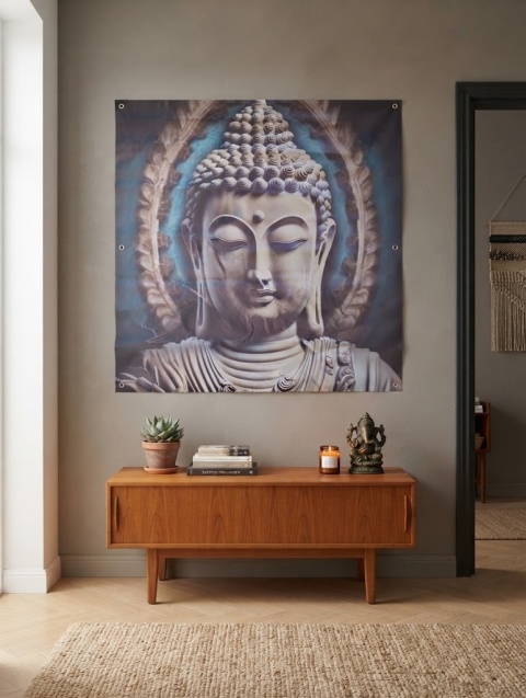 Plakat Zewnętrzny 80x80 cm Budda Obraz Ogrodowy Na Płot Balkon Taras Wodoodporny UV