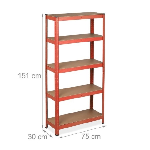 REGAŁ MAGAZYNOWY METALOWY WARSZTATOWY PIWNICA 151x75x30 cm (DO 875 KG)