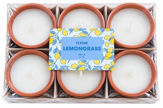 ŚWIECZKI ZAPACHOWE W NACZYNKACH – LEMONGRASS – 6 SZT.
