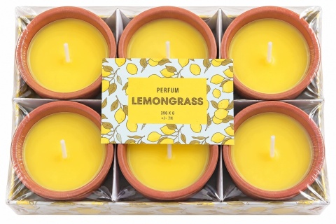 ŚWIECZKI ZAPACHOWE W NACZYNKACH LEMON – 6 SZT. LEMONEX
