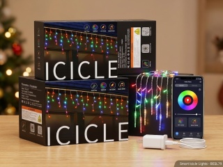 Smart Kurtyna Świetlna Sopelki LED RGB – Hello Fairy 10 m sople