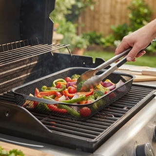 TACKA KOSZ DO GRILLA NIEPRZYWIERAJĄCY DO PIECZENIA MIĘSA WARZYW 30X19 CM BBQ