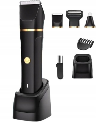 TRYMER DO CIAŁA I TWARZY HOUPOO TC-017 IPX7 USB OSTRZA CERAMICZNE CZARNY