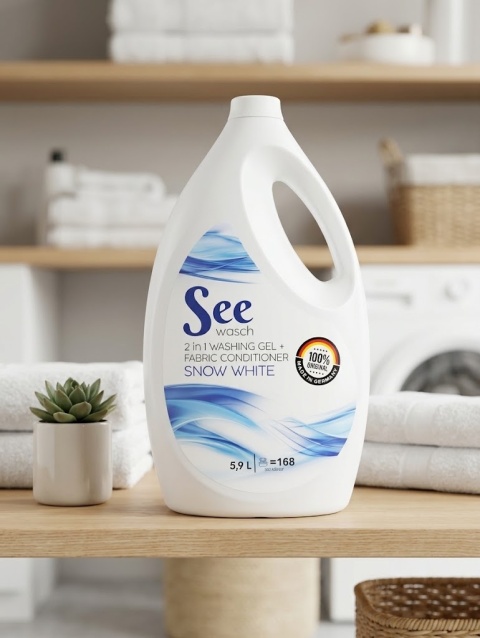 Żel do prania SEE Wasch WHITE 2w1 żel + zmiękczanie 5.9L 168 prań
