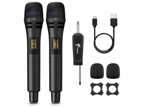 2x Bezprzewodowy Mikrofon Do Ręki TONOR TW320 UHF (60m Zasięgu) zestaw