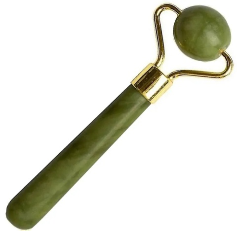 Masażer Zestaw do Masażu Twarzy JADEIT – Roller + Kamień Gua Sha 3W1