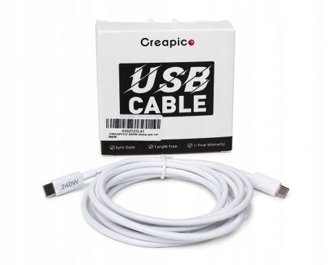 CREAPICO kabel USB-C – USB-C 240W 2 m szybkie ładowanie