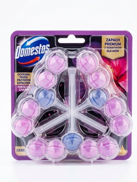 DOMESTOS Aroma Lux Zawieszka do WC Hibiskus 3x50g zapach premium z olejkami