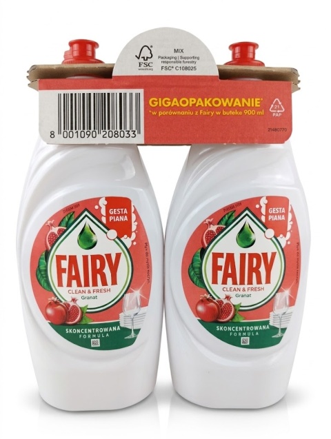 Fairy płyn do mycia Granat 2x 900ml Gigaopakowanie