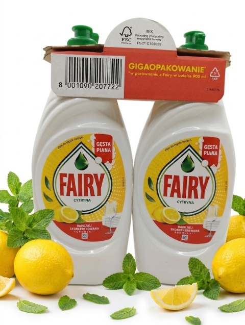 Fairy płyn do mycia naczyń Cytryna 2x 900ml Gigaopakowanie