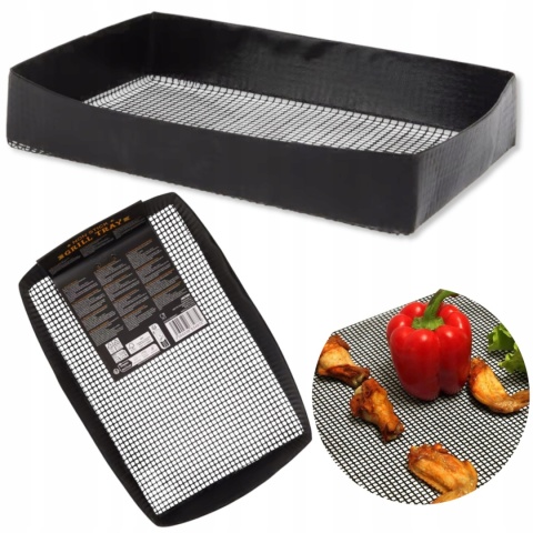 TACKA KOSZ DO GRILLA NIEPRZYWIERAJĄCY DO PIECZENIA MIĘSA WARZYW 30X19 CM BBQ